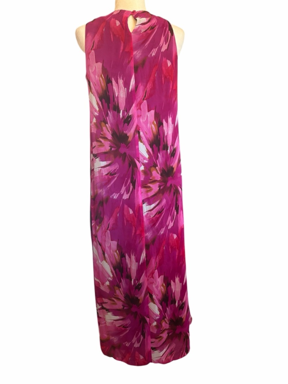 Halter Maxi Dress in Bold Fuchsia Print - Picture 5 of 7
